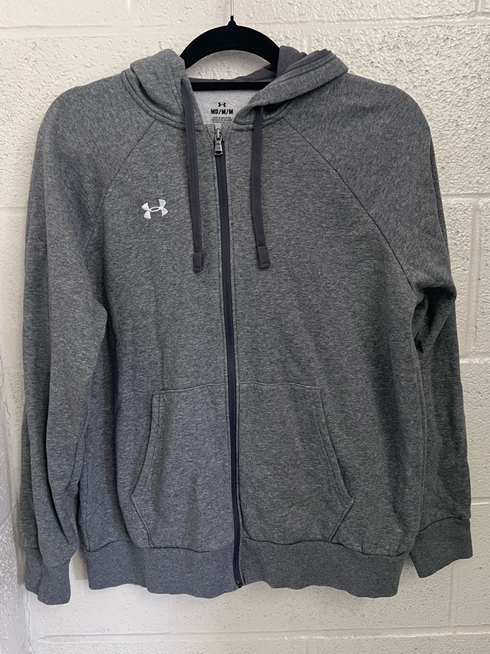 Under Armour Dark Heather Gray Zip-Up Hoodie